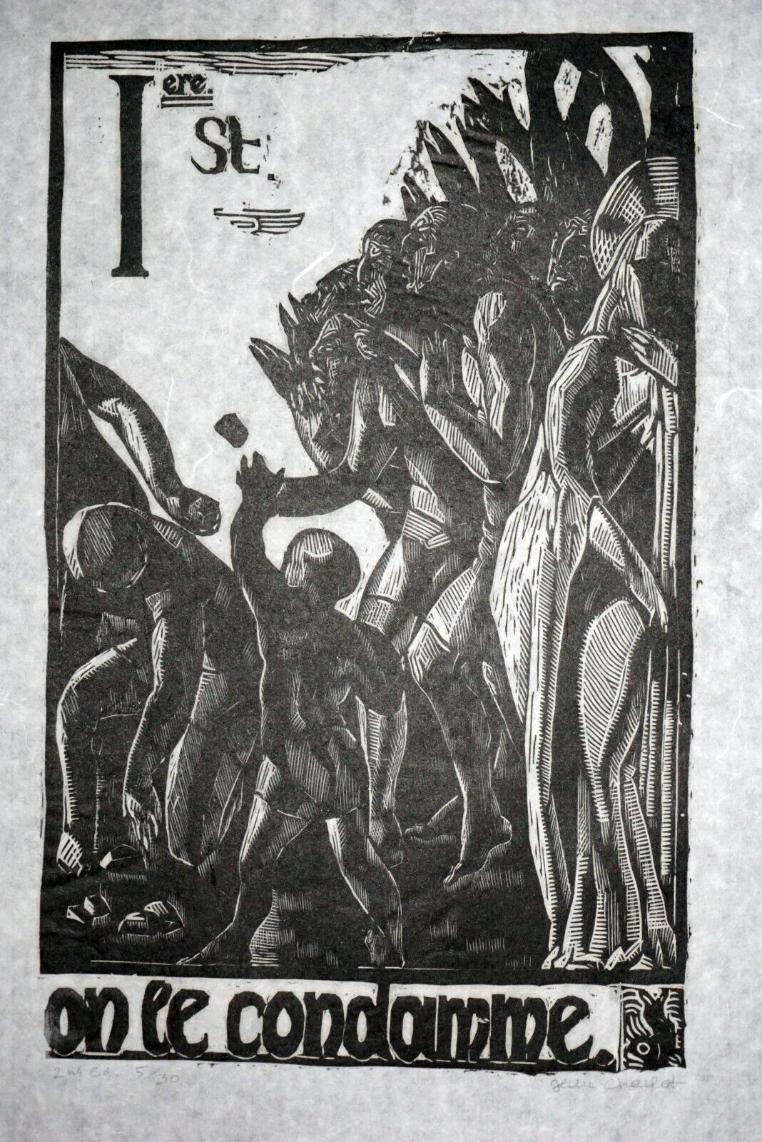 1920/1977 French Block Print The Way of the Cross Jean Charlot (1898-1979)(Mod)1
