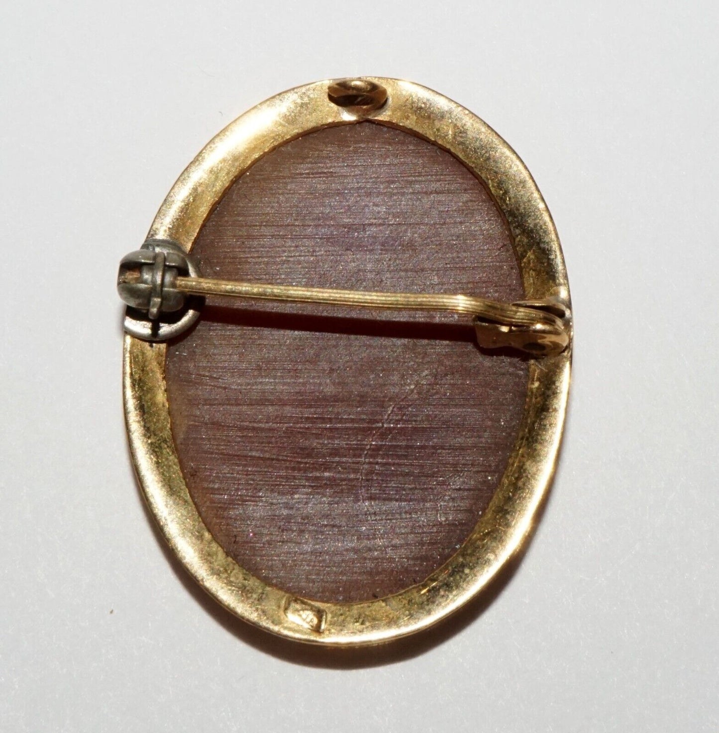 Vintage Italy 14k Yellow Gold Pendant Shell Cameo Woman in Gown Motif (LeL)