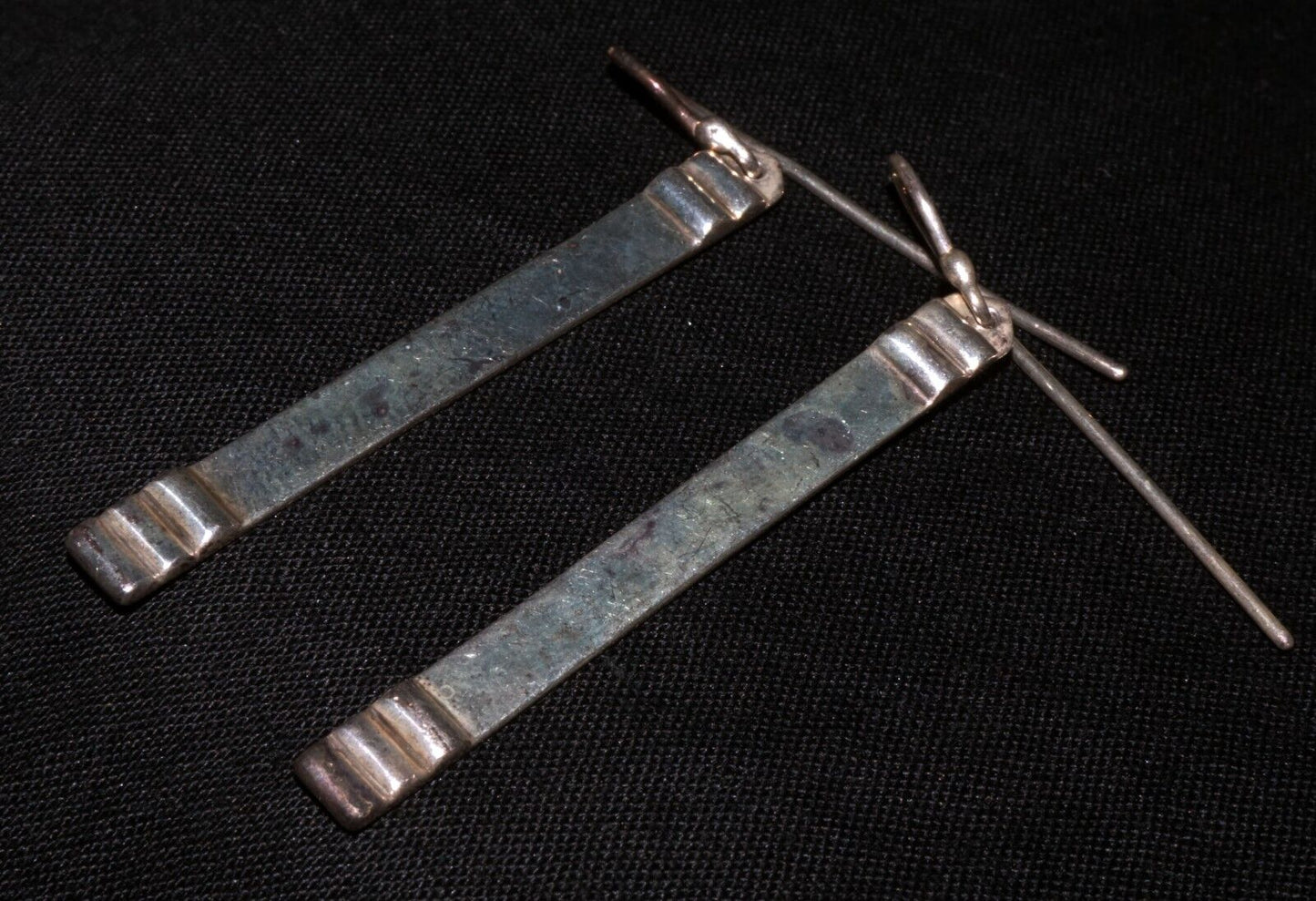 Vintage Hawaii Sterling Silver Hammered Earrings by Stephen Geritz (WoJ)