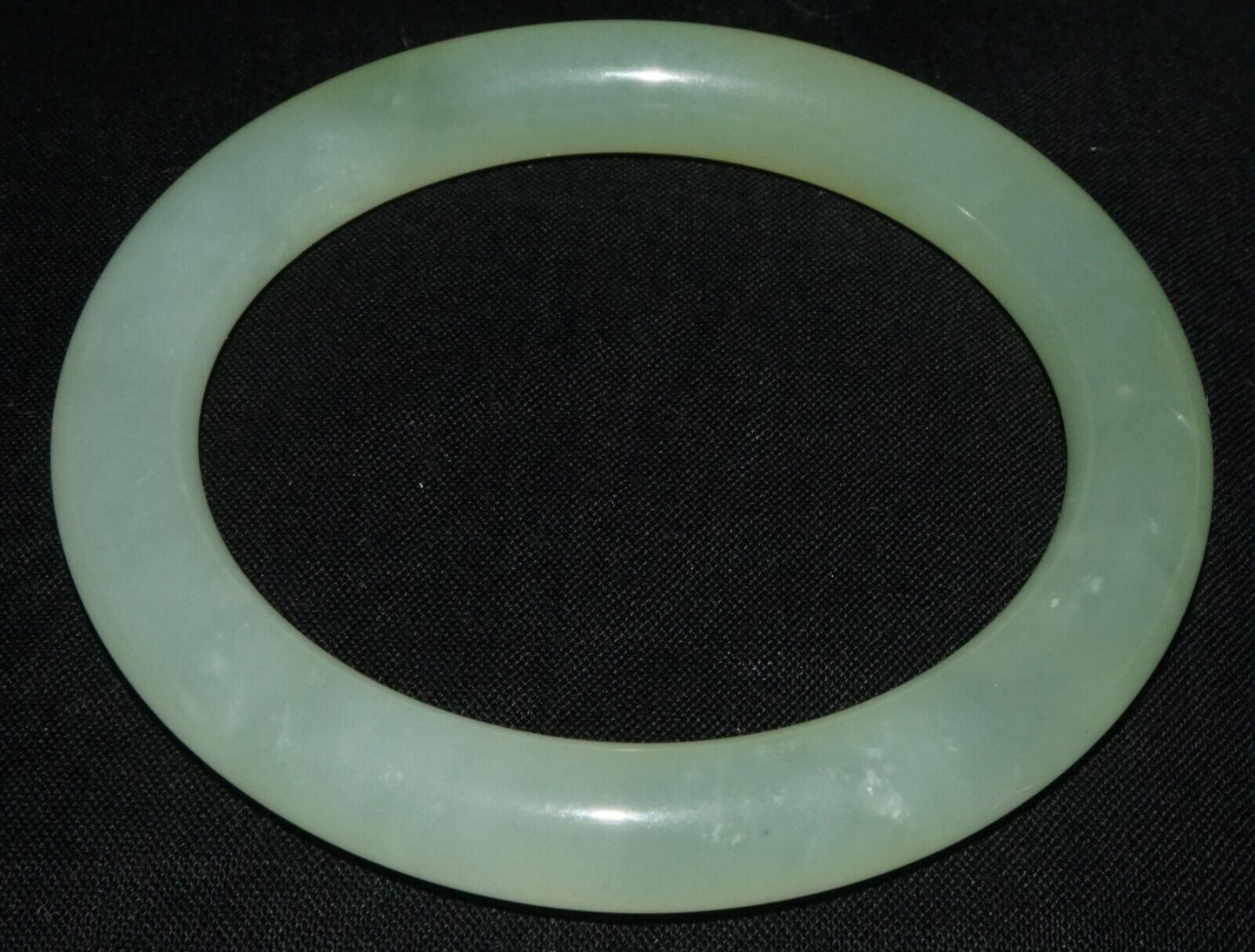Vintage Chinese Semi Translucent Pale Green Glass Bangle Bracelet (LeS) B63