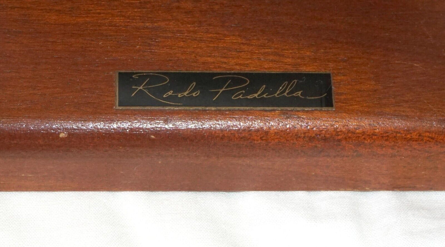 Mexican, Ceramic Sculpture- Couple Riding Horse w Baby by Rodo Padilla (HiC)