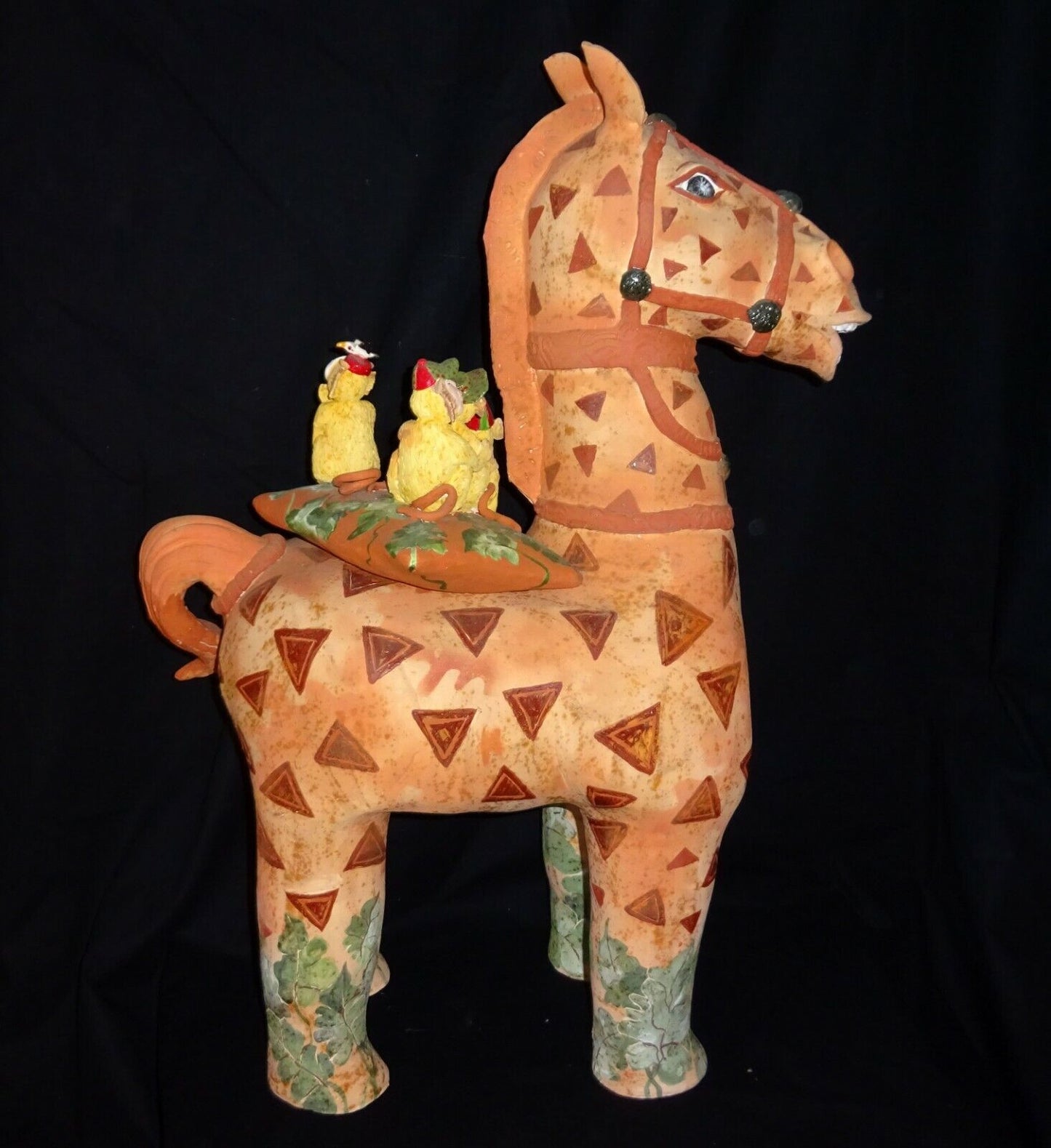 Hawaii Pottery Sculpture Horse Around Monkey Business by Vicky Chock (Z)