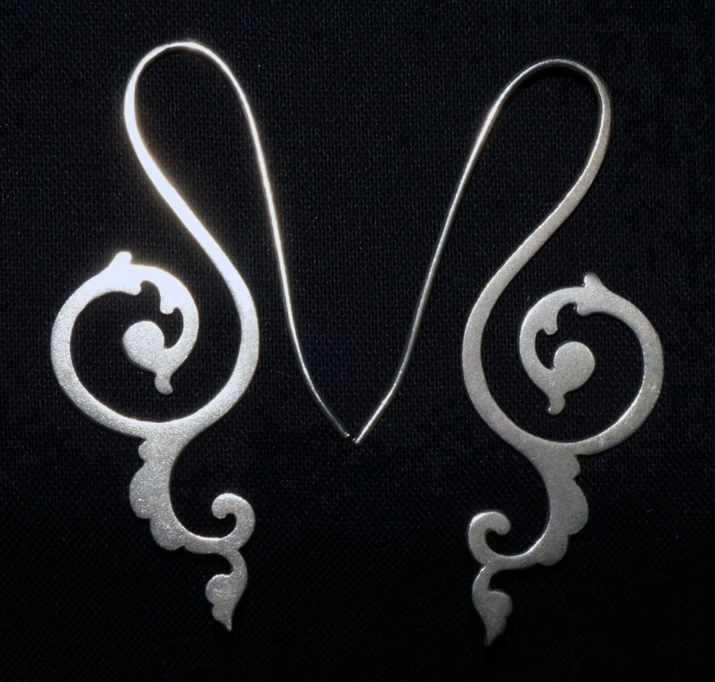 Hawaii Modernist Music Key Motif Sterling Silver Earrings by Joy (WoJ)