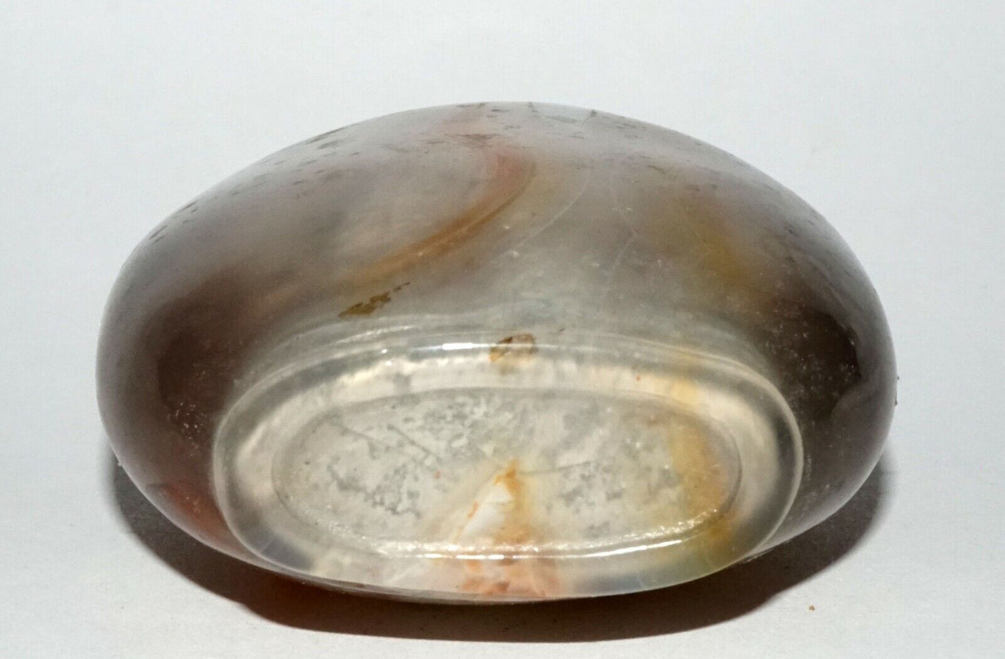 Vintage Chinese Polyhedroid Agate Snuff Bottle w. Red Agate Stopper (LeS) G4