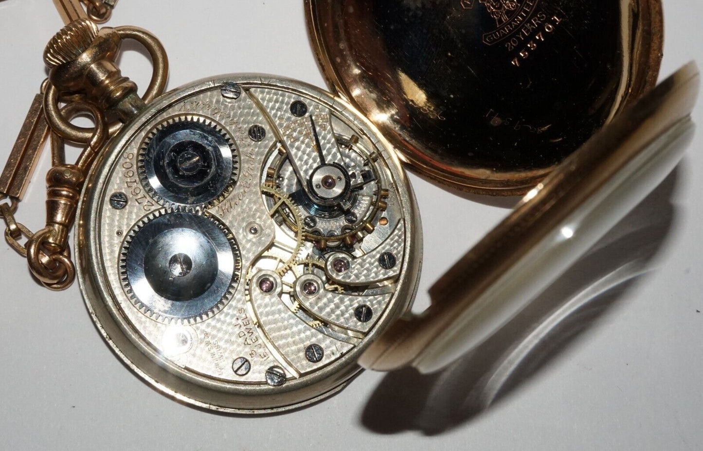 1912 Swiss Longines Pocket Watch Movement for Klee & Groh Rochester N.Y. (LeL)