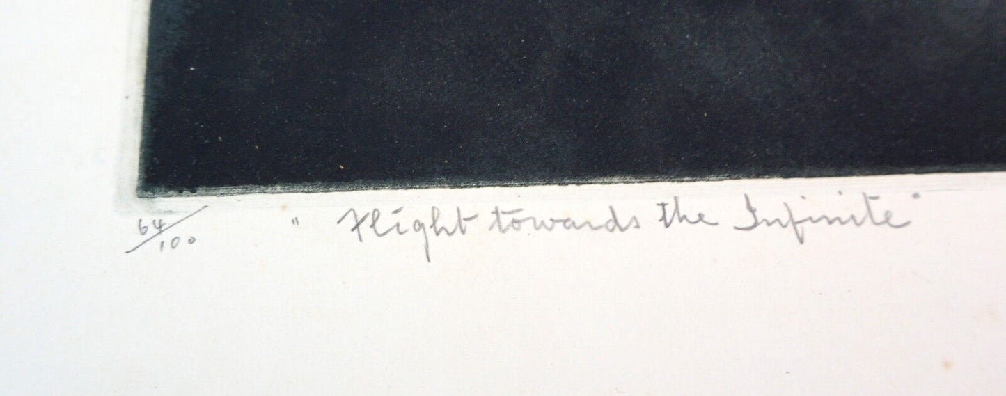 '61 Japanese Print 64/100 Flight towards Infinite Francois Masami Nakayama (Mod)
