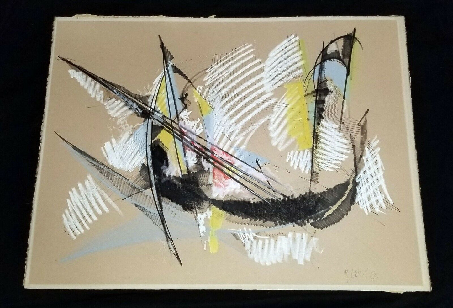 1962 French Untitled Abstract Painting by Roger Lersy (1920-2004) (AHB)