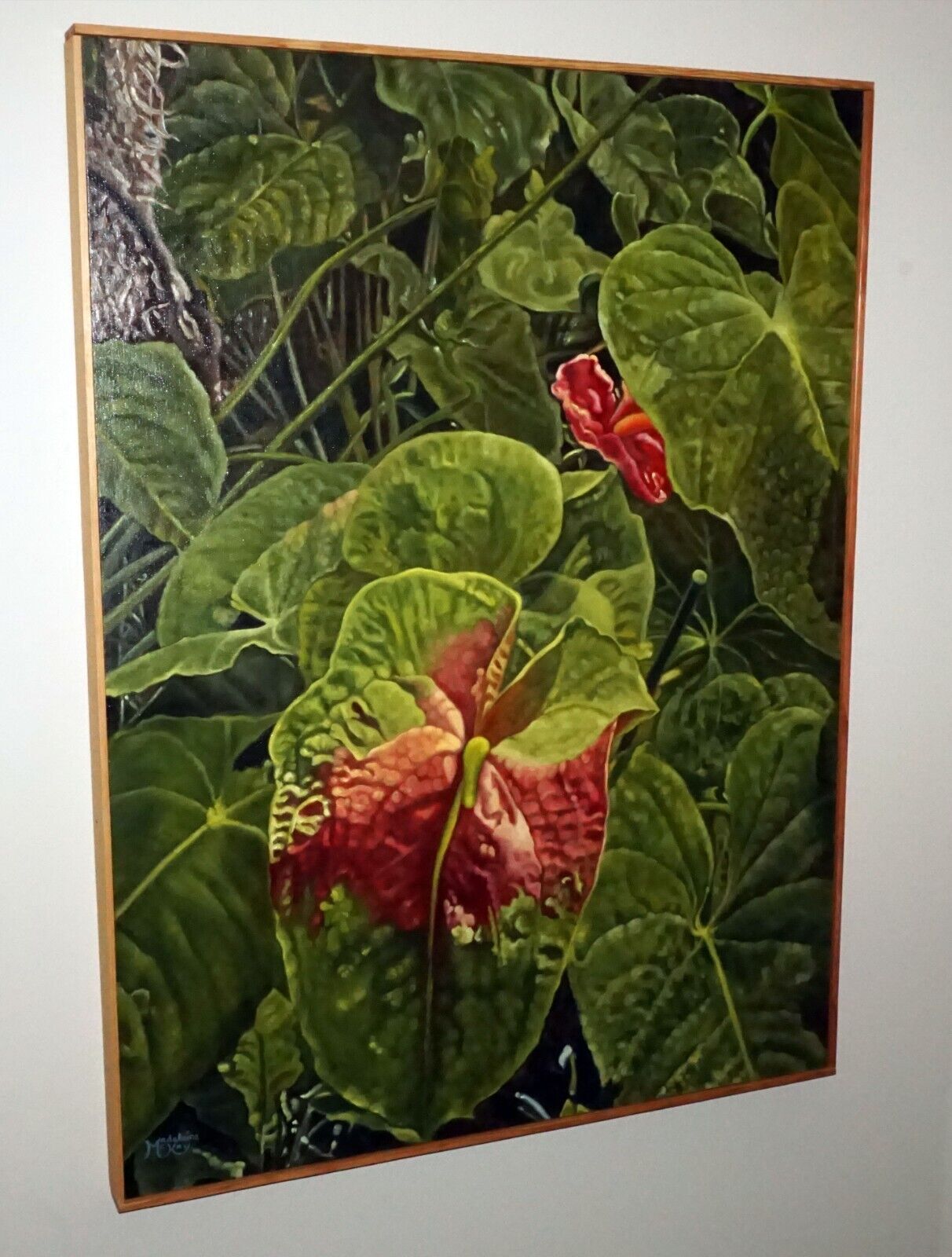 Hawaii Classic Realism Style Oil Painting Anthurium Obake Madeleine McKay (McM)