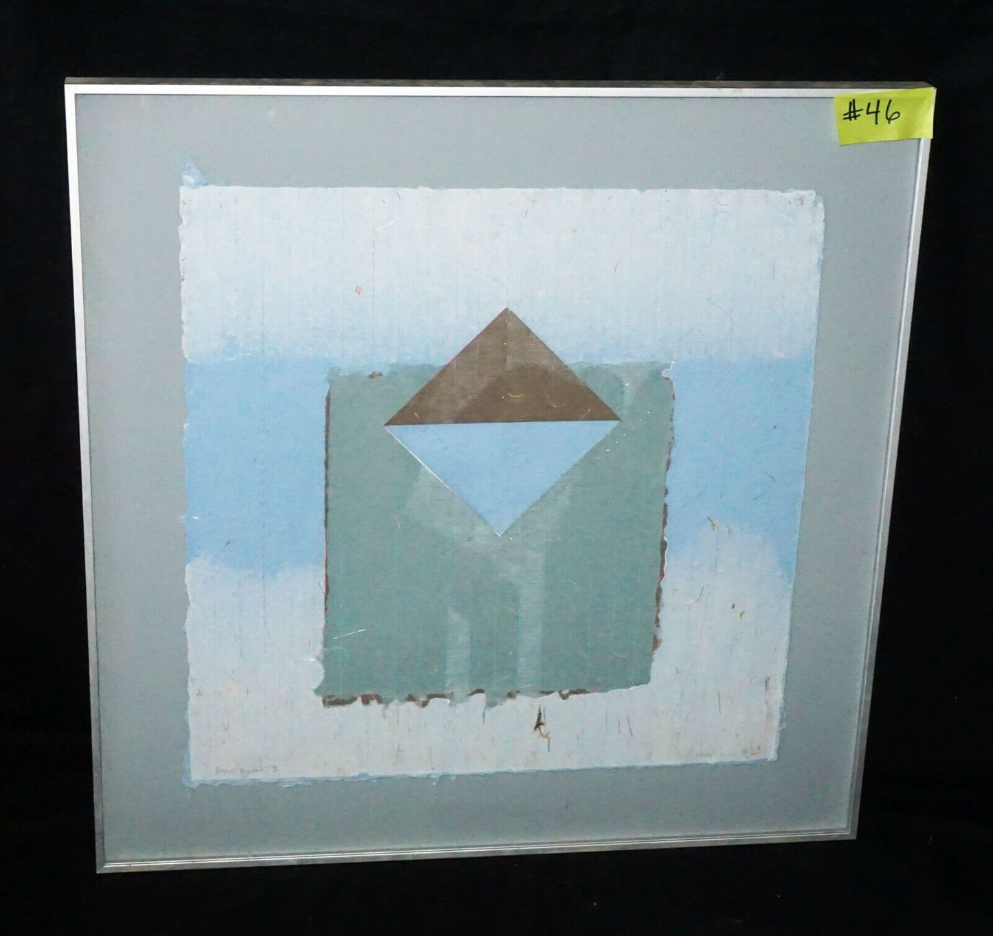 1982 Hawaii Handmade Paper Collage "Corner Window III" by Marcia Morse (***)