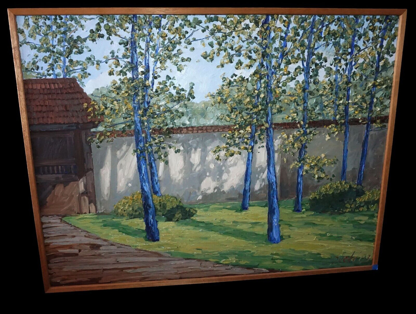 2003 Hawaii Heavy Impasto Oil Painting "Zen Garden" by Kelly Sueda (CrJ)
