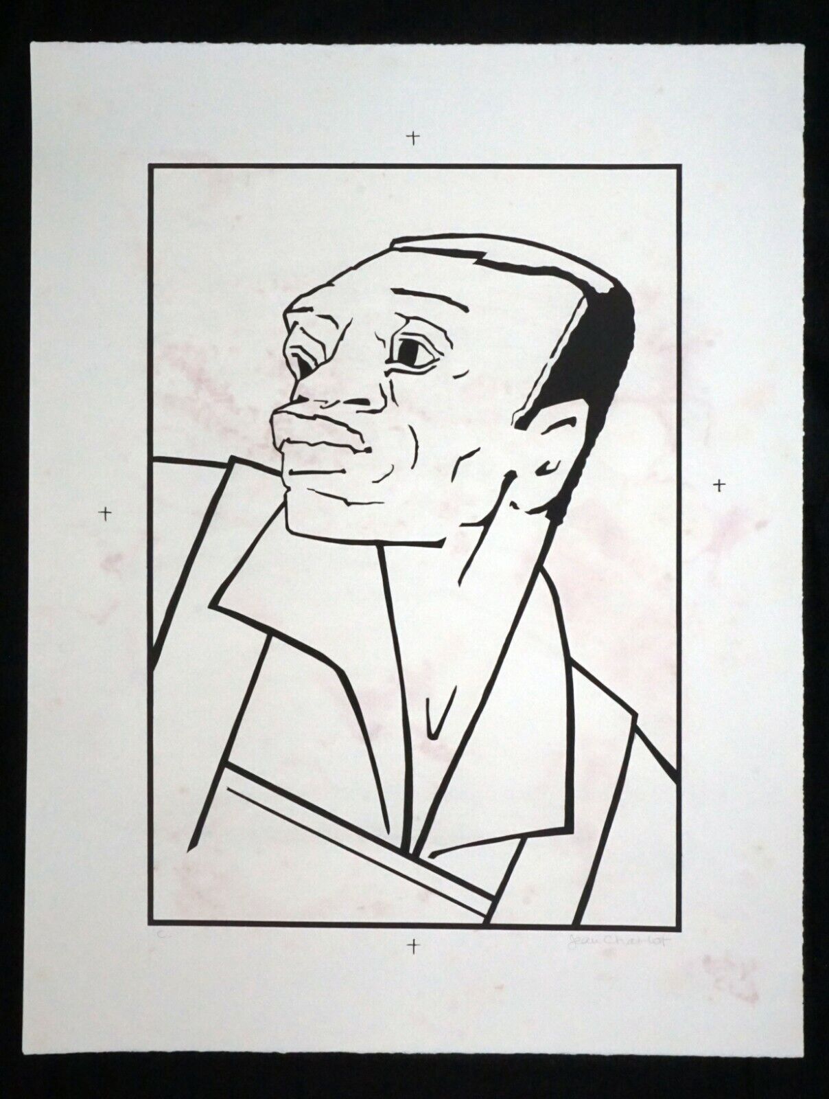1976 Hawaii Print State C African American Man by Jean Charlot (1898-1979)(Mod)