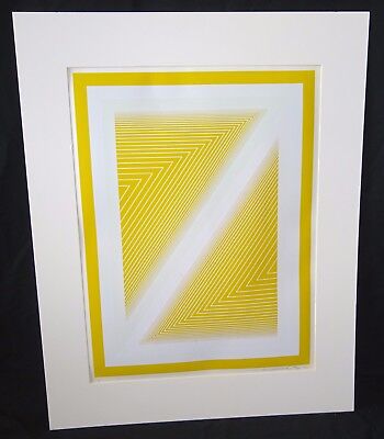 1972 New York Print 140/200 "Yellow Opt Art" by Richard Anuszkiewicz (Mim)