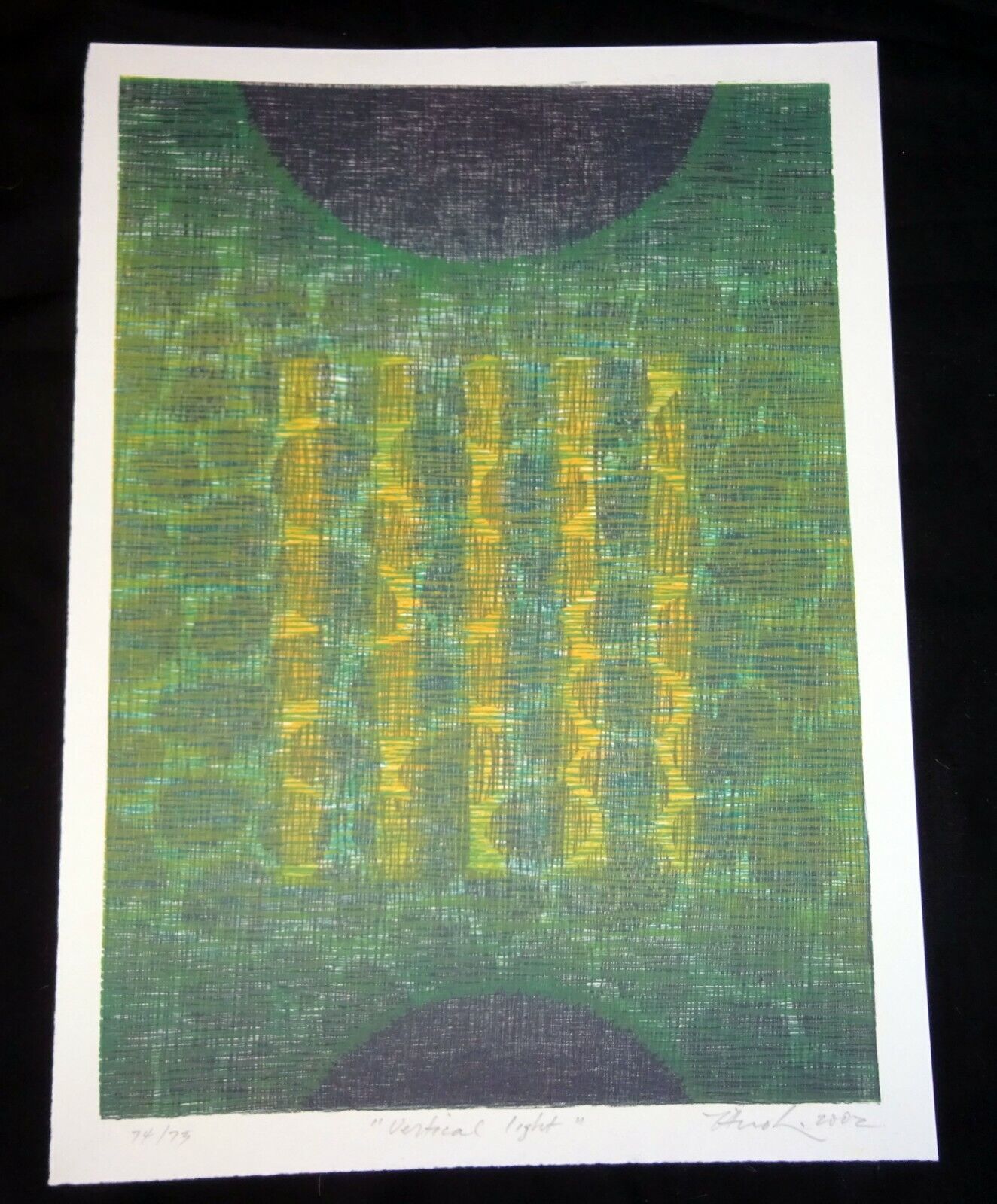 02 Hawaii Woodcut Print 74/75 "Vertical Light" by Hiroki Morinoue (b.1947)(AHB)