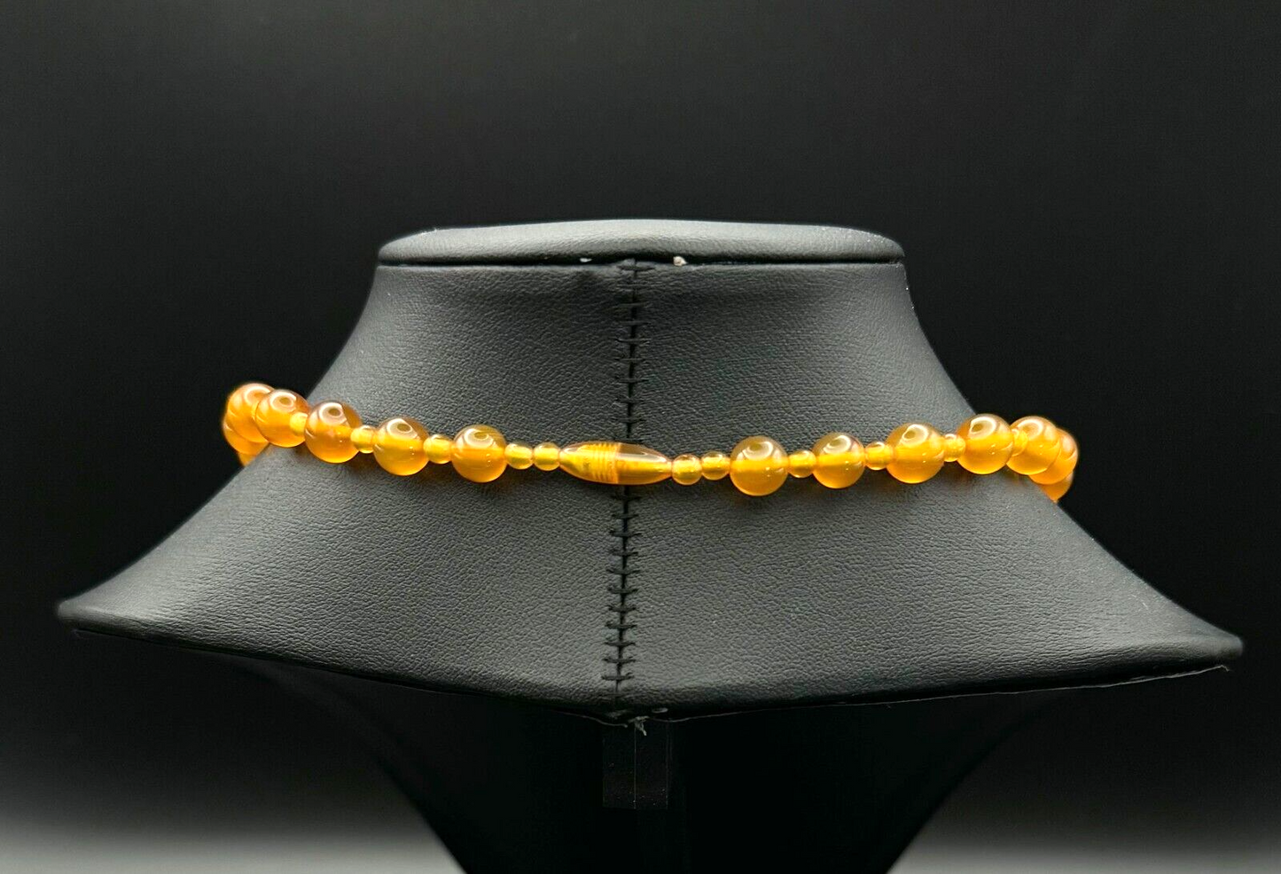 Butterscotch Amber Spacer Bead Necklace 16 1/2 " (MeK)