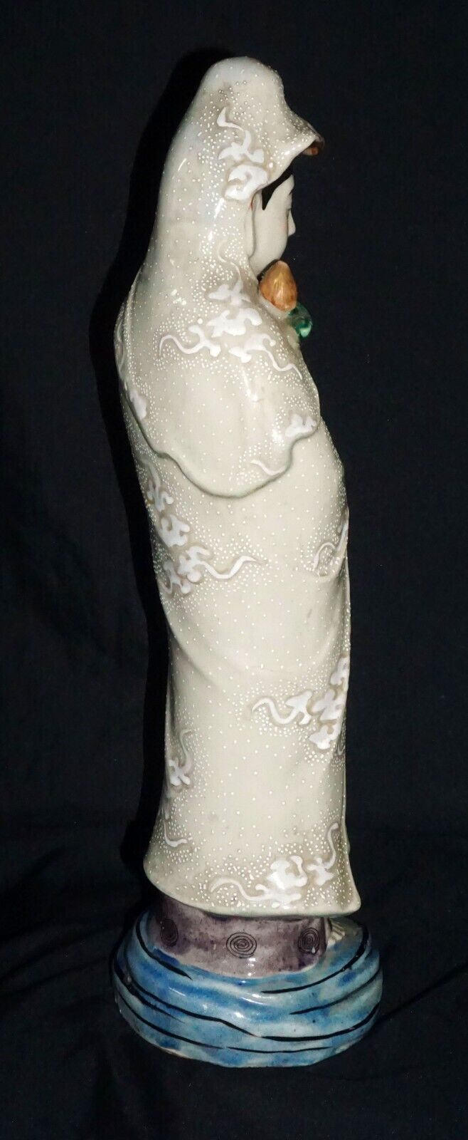 Antique Japanese Kutani Guan Yin Edo Statue- Meiji 19th Century (MiM)