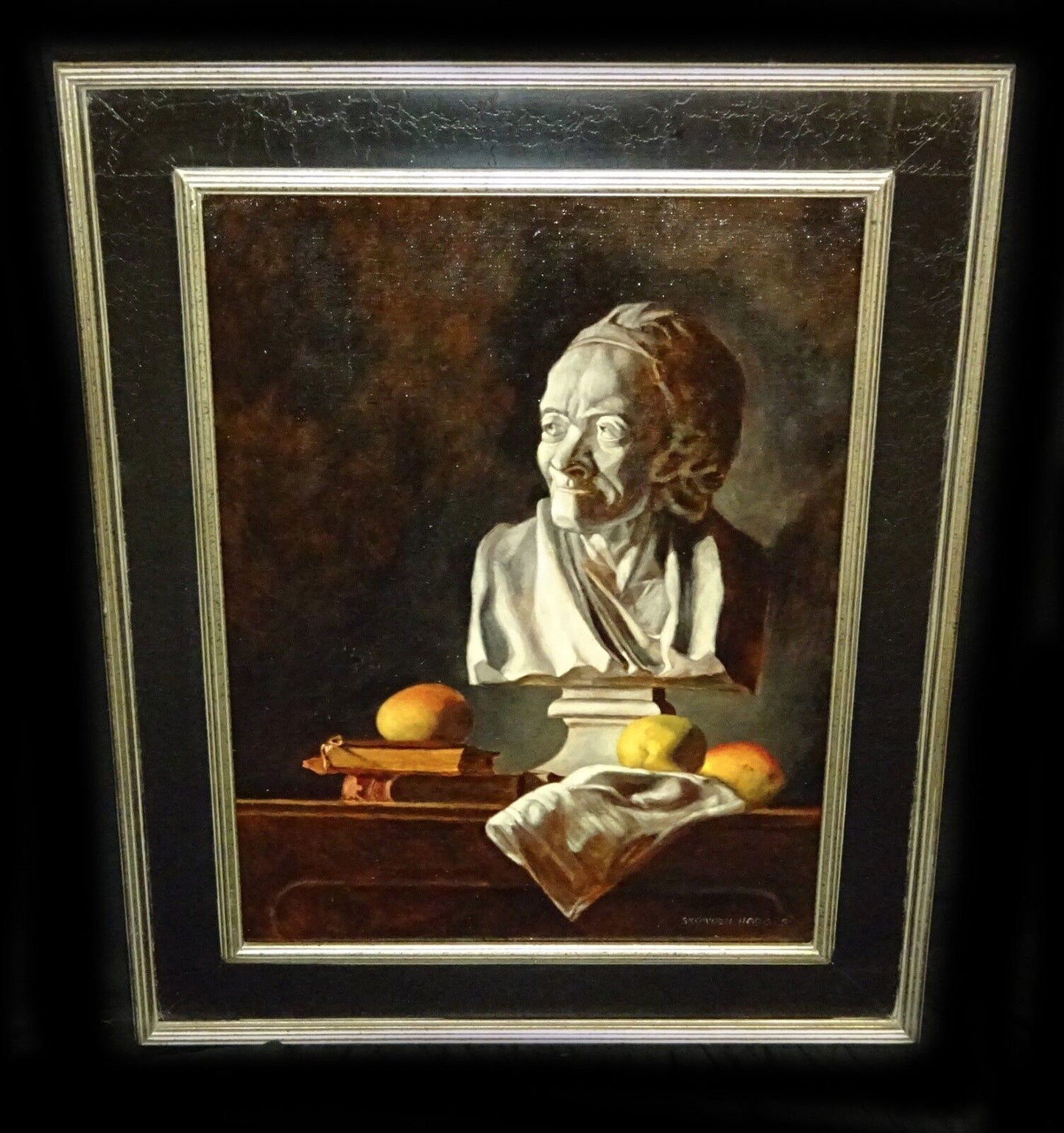 Hawaii Oil Still Life Painting "Voltaire with Mangos" by Snowden Hodges (Sho)