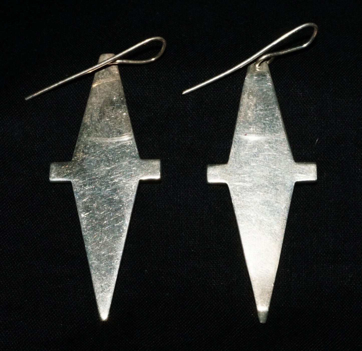Hawaii Modernist Diamond Shaped Sterling Silver Earrings Stephen Geritz (WoJ)