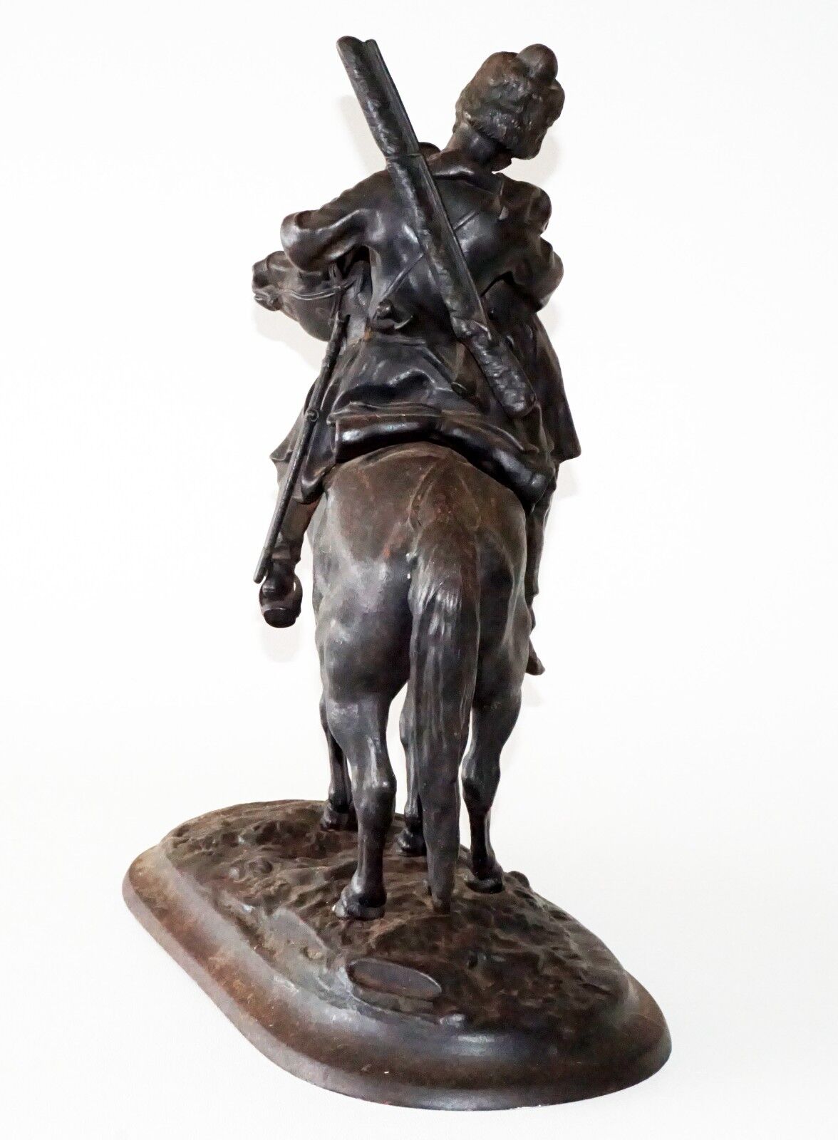 1908 Russian Pot Metal Sculpture "The Cossack Farewell" by E. A. Lanceray (***