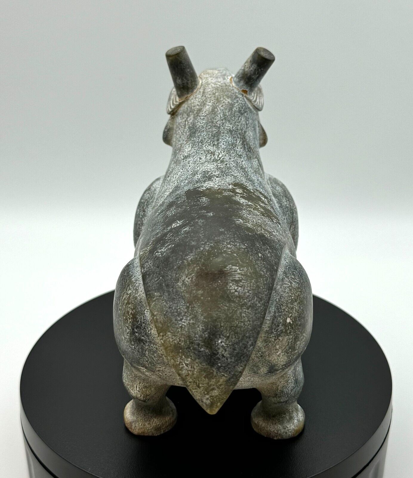 Vintage Chinese Light Brown Jadeite Carving of a Mythical Animal (InS)59