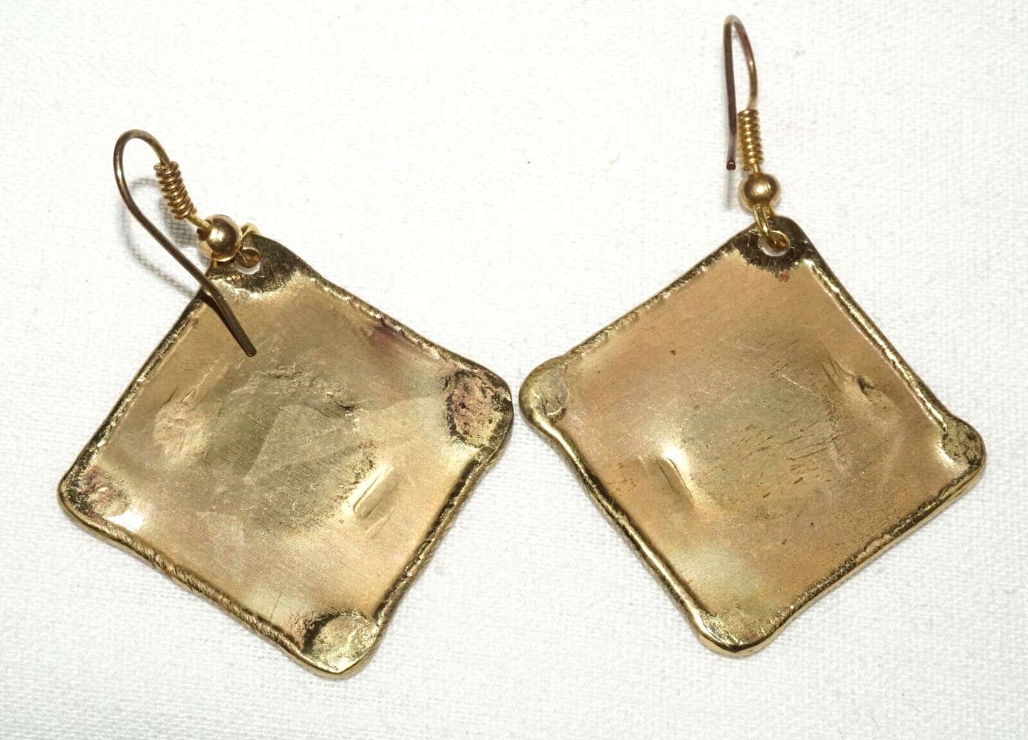 3Pc Modernist Silver & Copper & Brass Handmade Earrings & Bracelet (KoS) L13/19