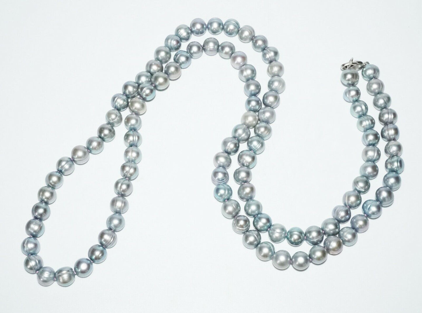 3Pc Multicolored Single Strand Pearl Necklaces w. Sterling silver Clasp(SaR)#450