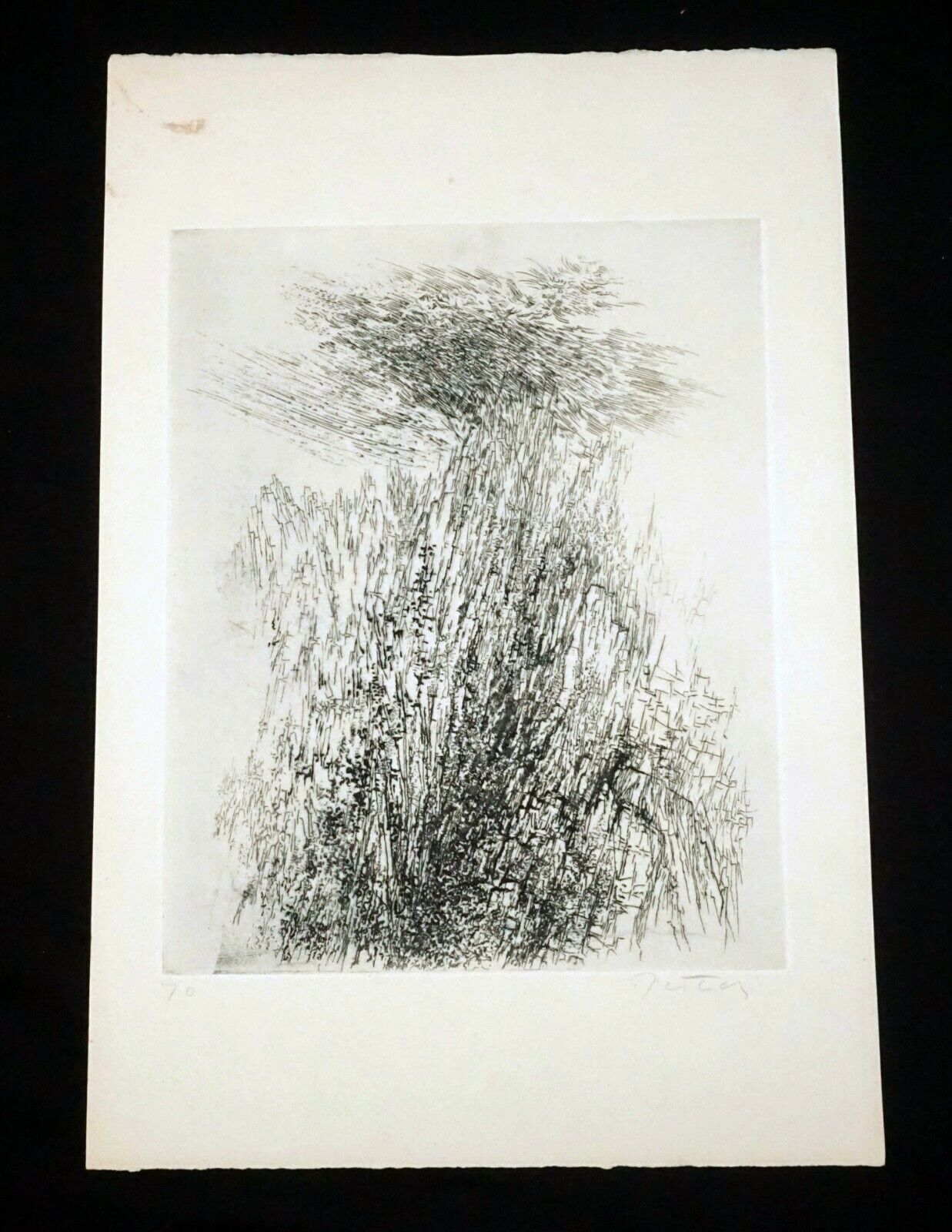 1970s US Abstract Etching Print "Yosemite" by Gabor Peterdi (1915-2001)(***)