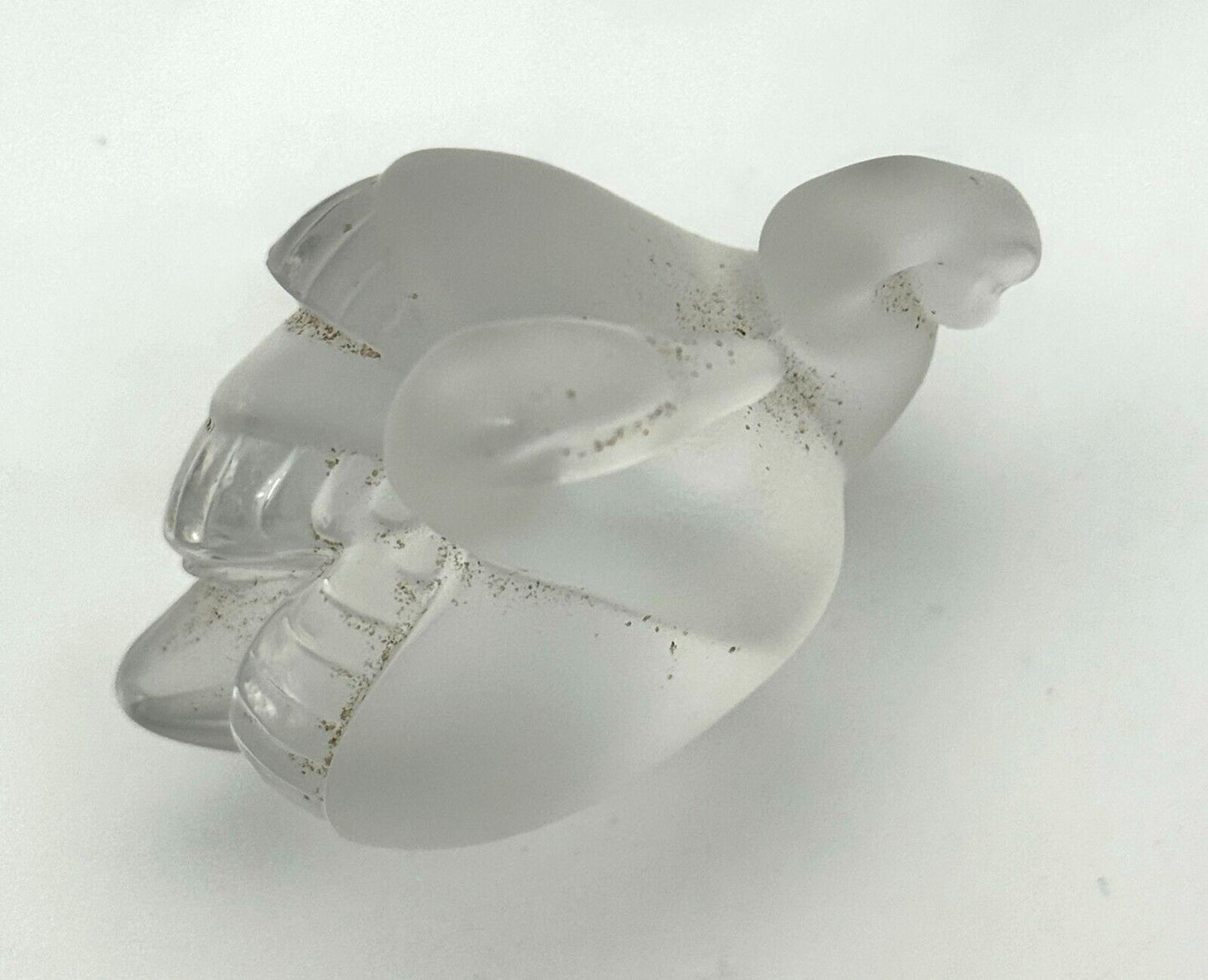 Vintage French Frosted Crystal Lalique Double Swan Figurine 3.14" (TuC)