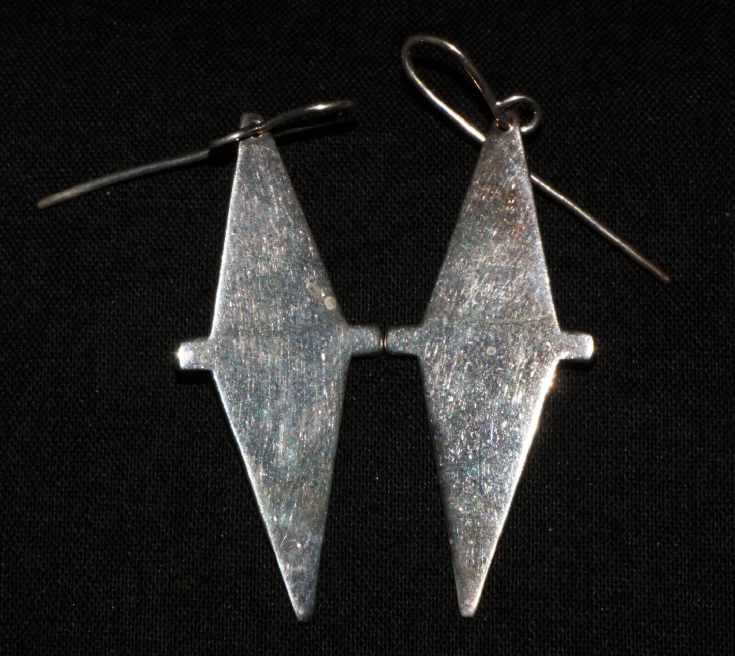 Hawaii Modernist Diamond Shaped Sterling Silver Earrings Stephen Geritz (WoJ)