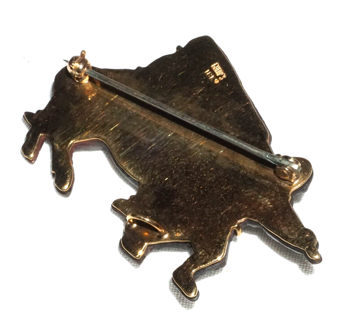 Antique Japanese Menuki set 18k Yellow Gold Brooch Pendant by Gump's (GeB)#8