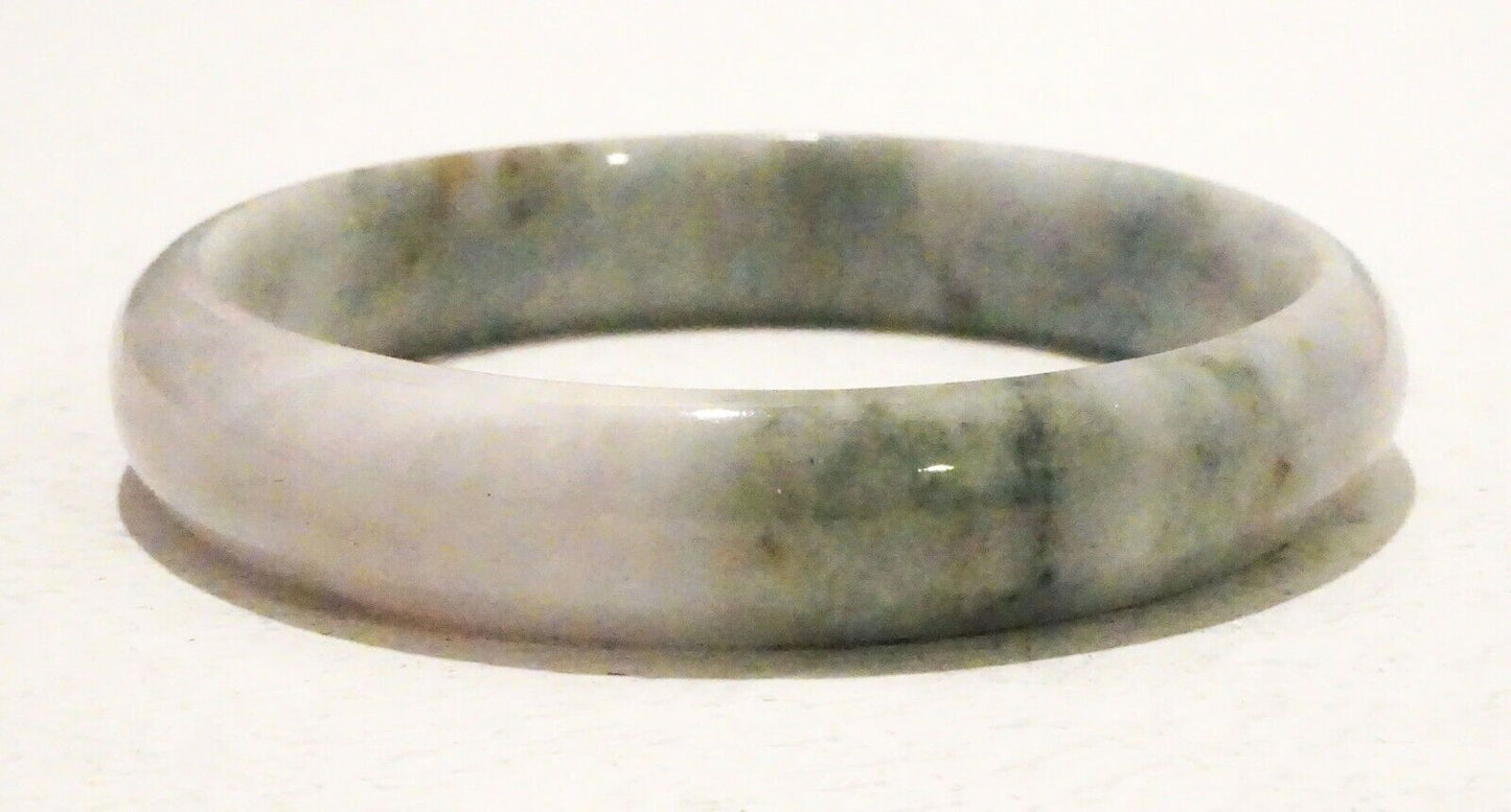 20C Chinese Off White & Green Jadeite Jade Bangle Bracelet (HaY)#15