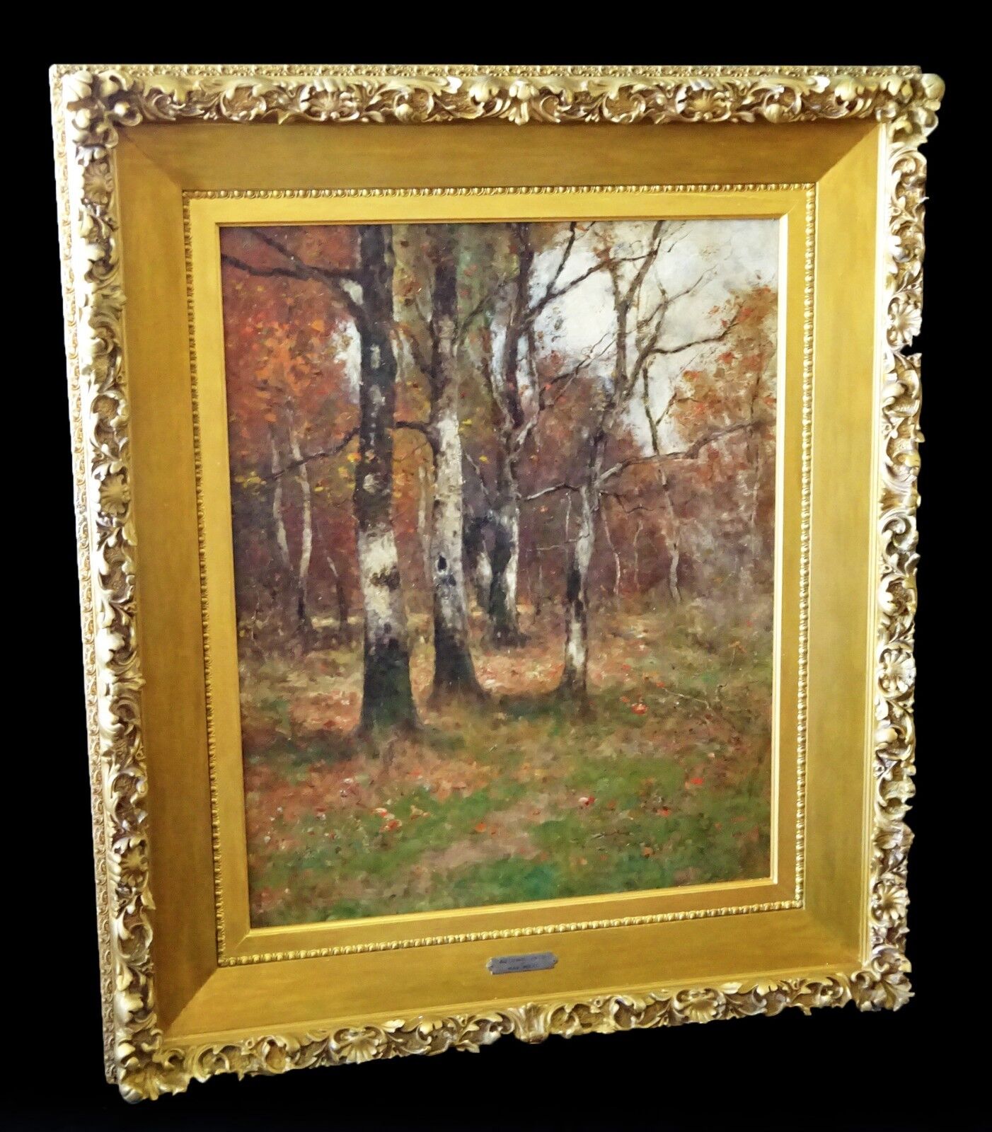 1880s German/US/NY Oil Painting "Autumn Tints" by Max Weyl (1837-1914) (Leh)