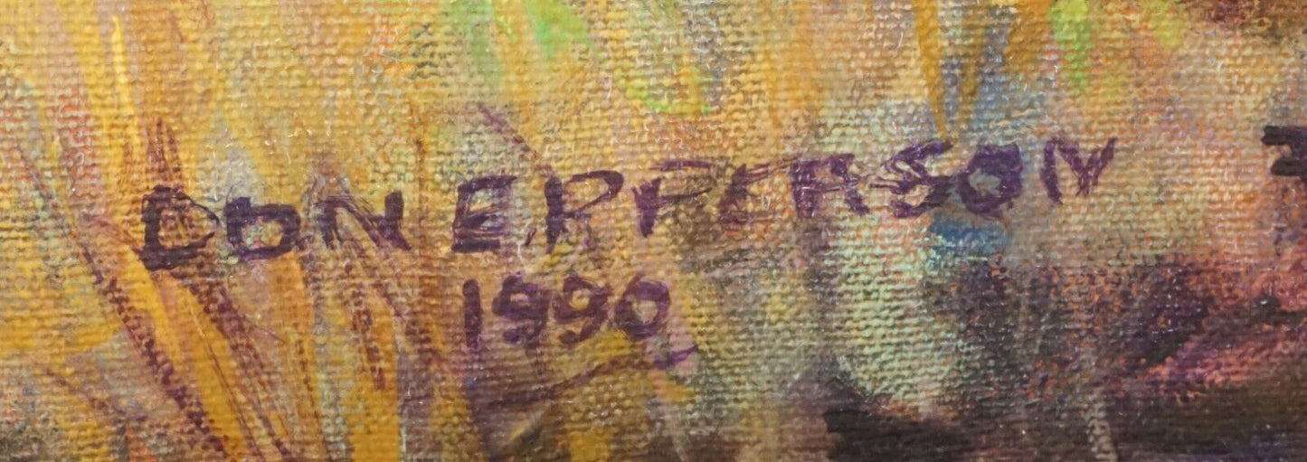 '91 Hawaii Oil Painting Paniolo Fence Repair Ka'u Desert Trail Don Epperson (MaM