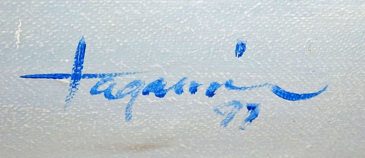'97 Hawaii Koa Oil Painting "Still Life w Fruit" Hiroshi Tagami (1929-2014)(ZiK)