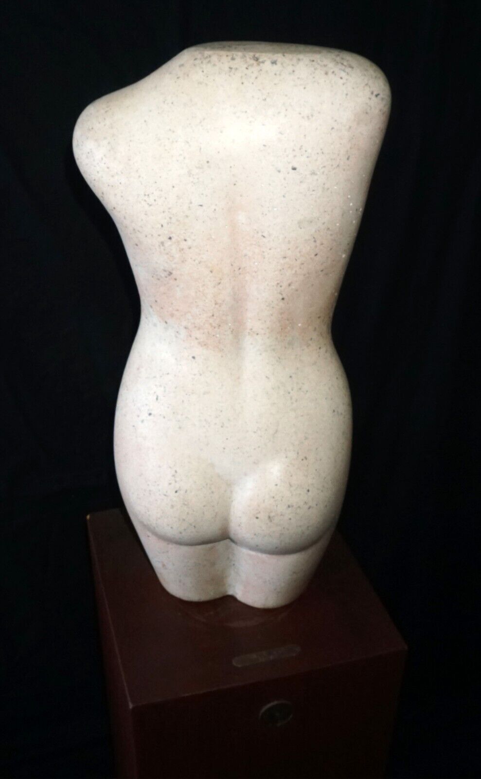 1930s Italy/CA White Stone Sculpture Torso by Beniamino B. Bufano on Stand (OkJ)