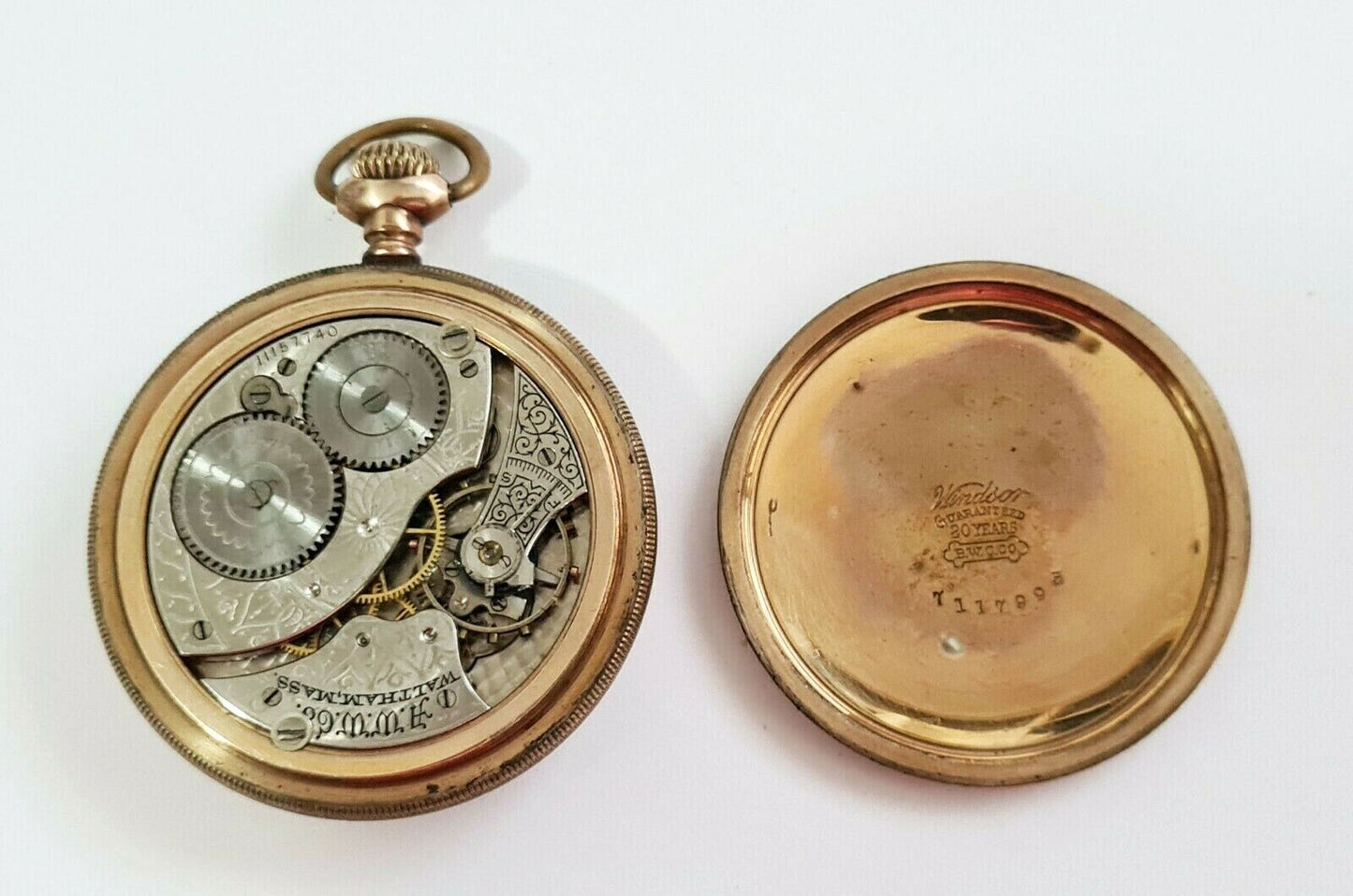 1902 US Gold Plated Open Face Mens Pocket Watch by Waltham Watch Co. (AHB)