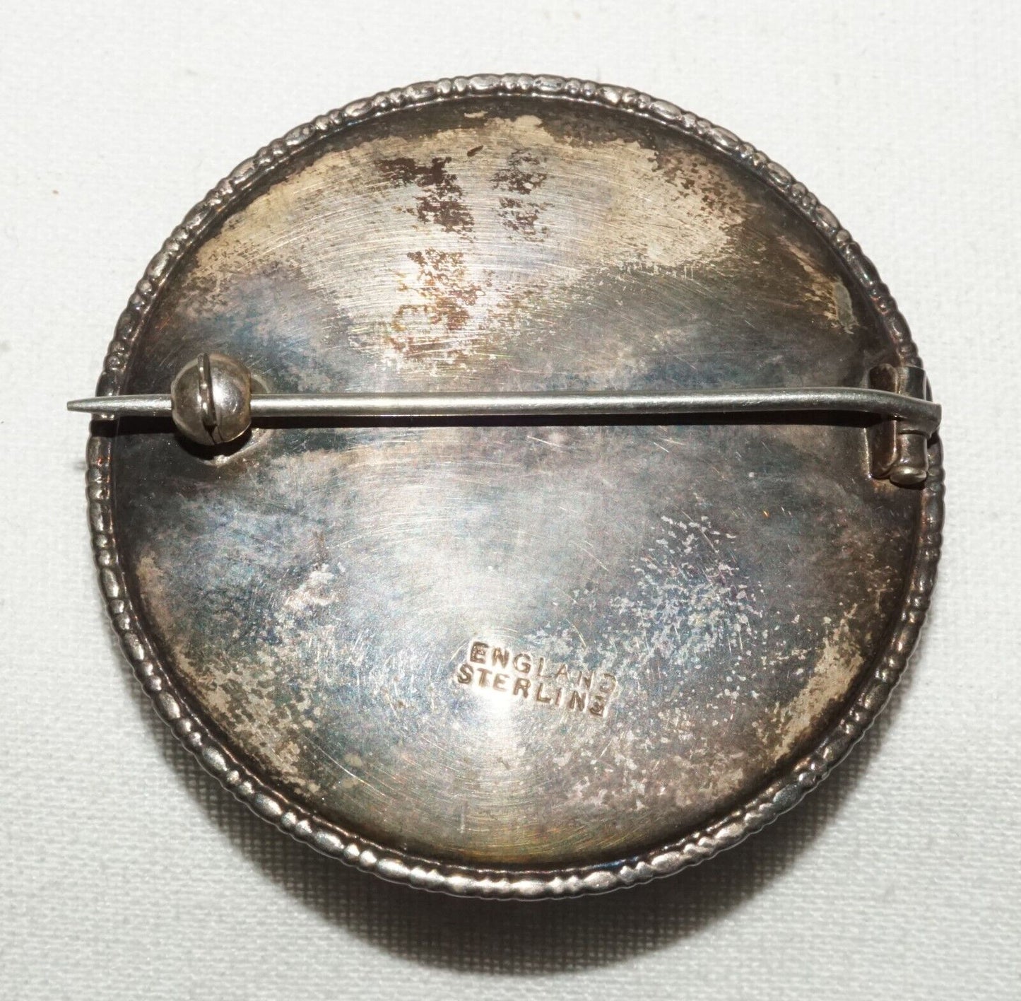 Art Deco UK Sterling Silver & Bubble Glass Butterfly Wing Brooch (KoS) L19