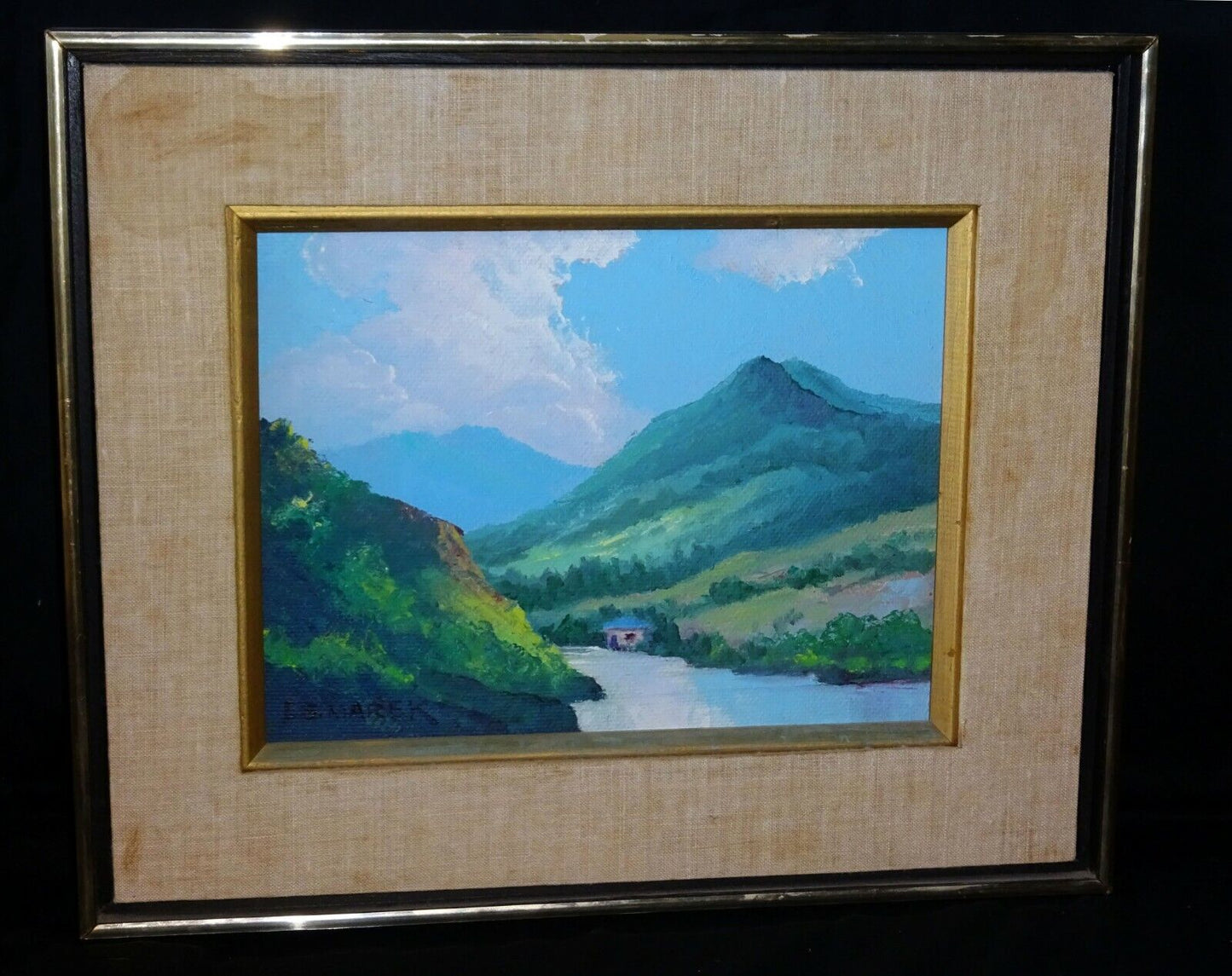 1972 Hawaii Oil Painting Mountain Cove by Charles S Marek (1891-1979)(BrB)