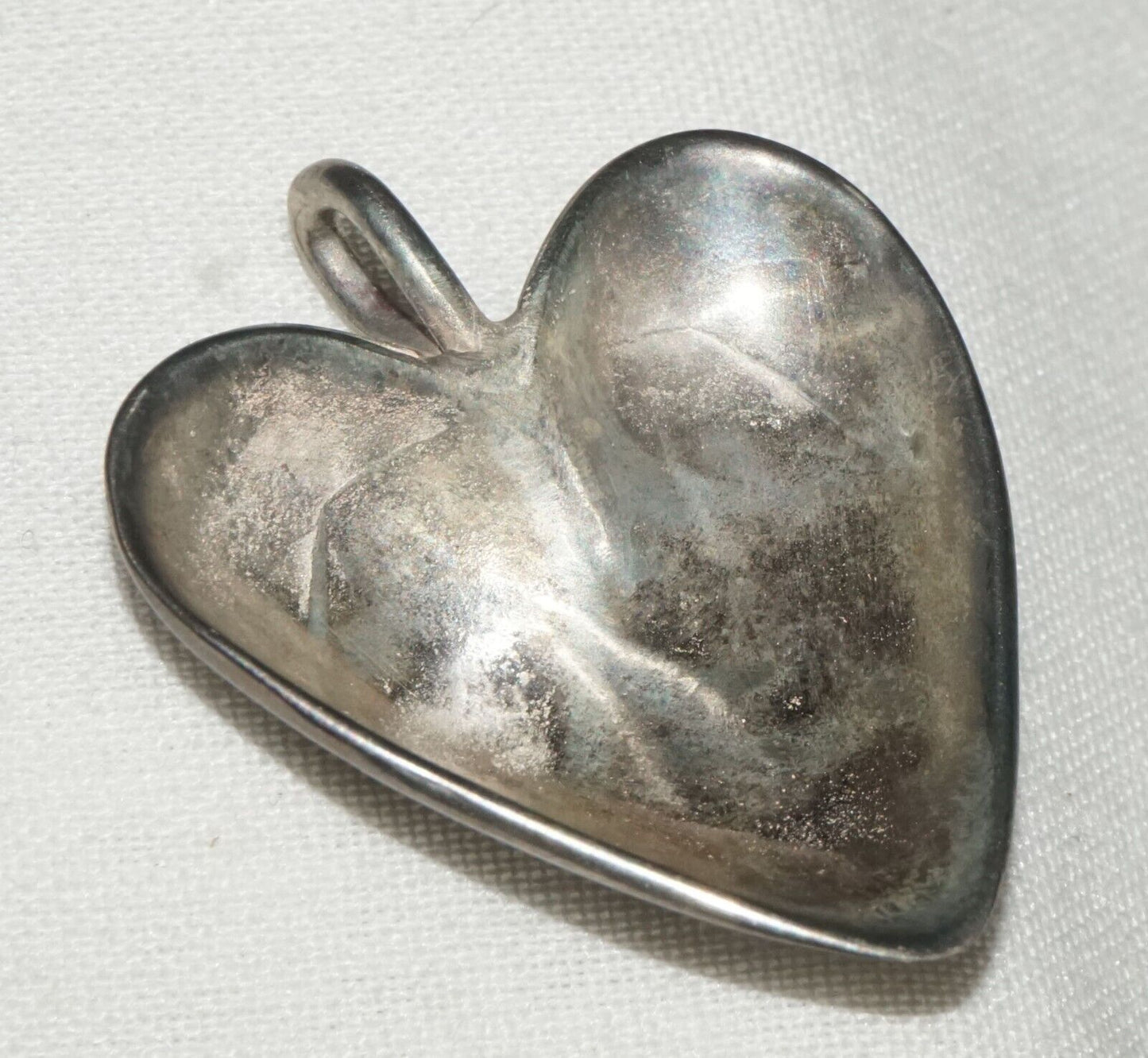 Vintage Sterling Silver Heart Bowl Pendant (AHB