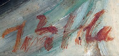 1950s Oriental Framed Oil on Canvas Board Portrait Young Girl by Jim Stila (Lol)