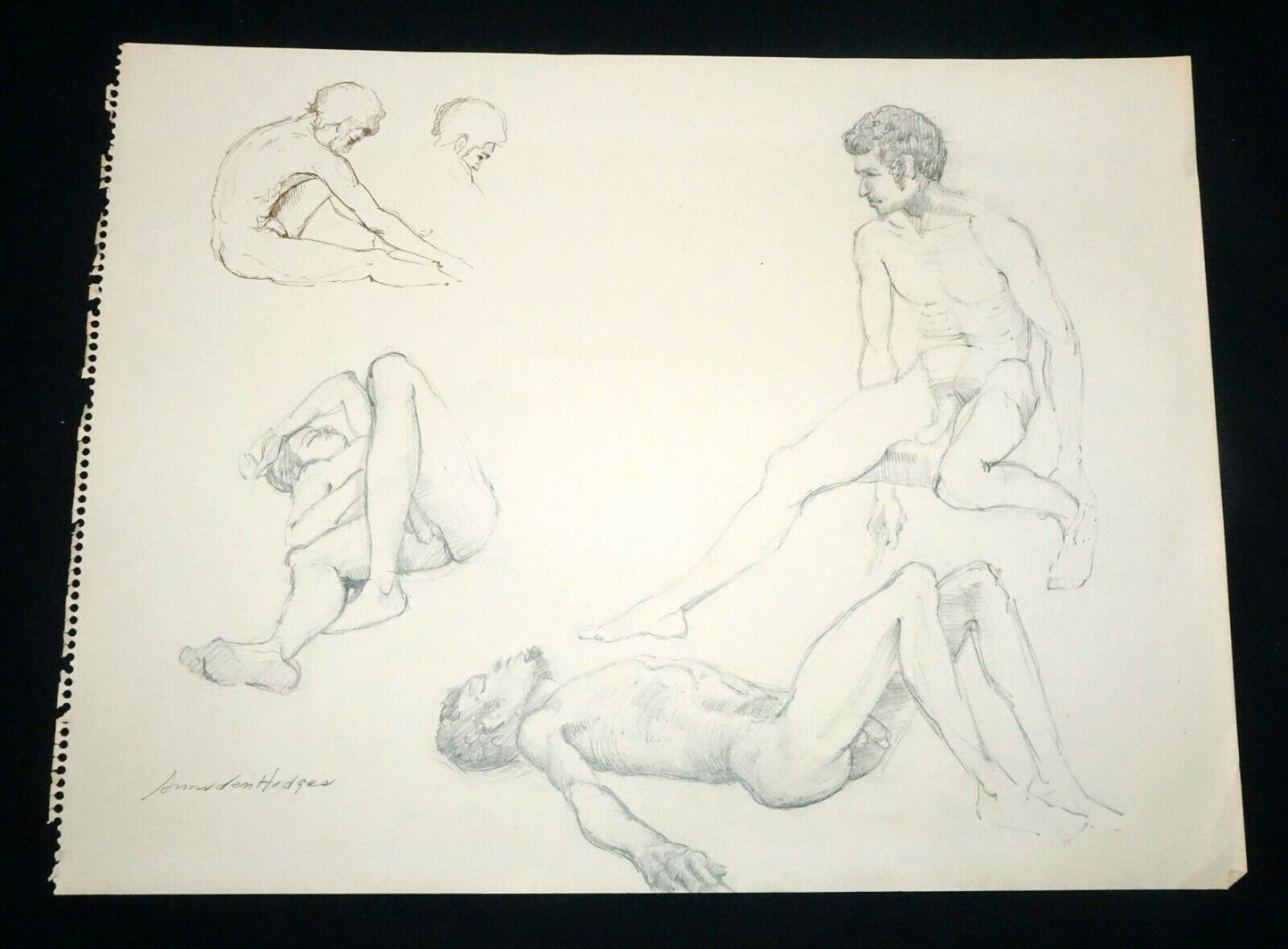 Hawaii Graphite Drawing Male Nude Study Snowden Hodges (Sho)#8