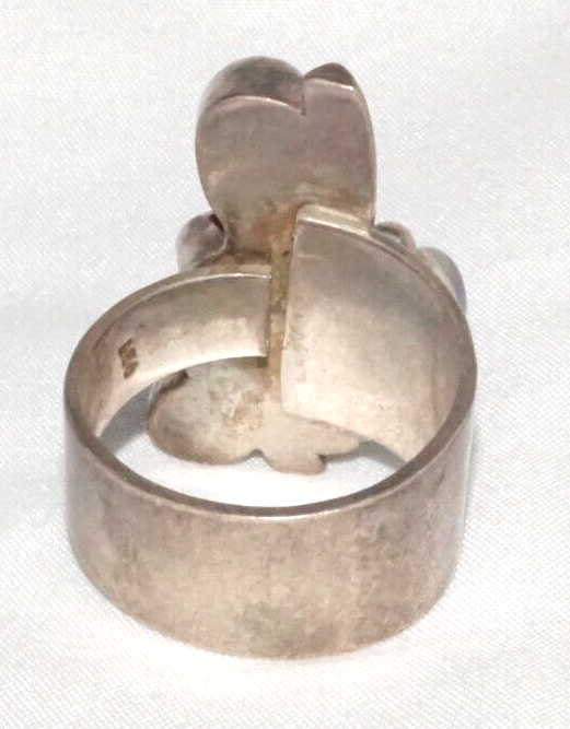 Vintage Sterling Ring Accented w Tanzanite, Garnet & Moonstone Adjust Sz (LoC)L2