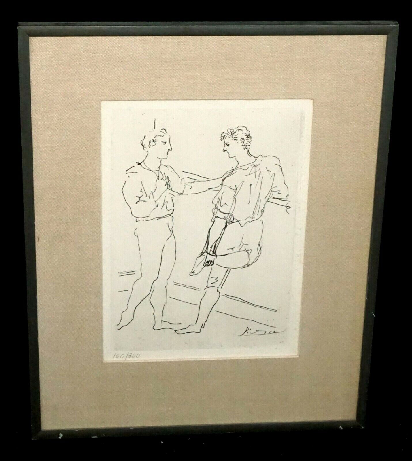 1920s Spanish Etching Print 160/300 Deux danseurs à la barre Pablo Picasso (PaN)