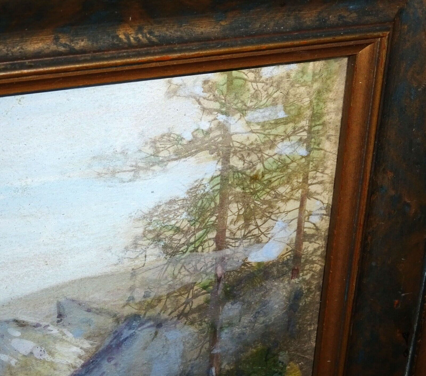 1924 California Gouache Painting on Paper "Yosemite Valley" by J.M. (HeN)
