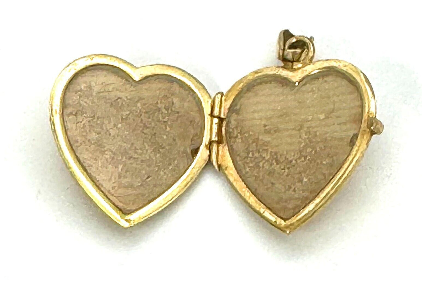 Vintage Italian 14k Yellow Gold Double Heart Locket Pendant for 2 Photos (McC)