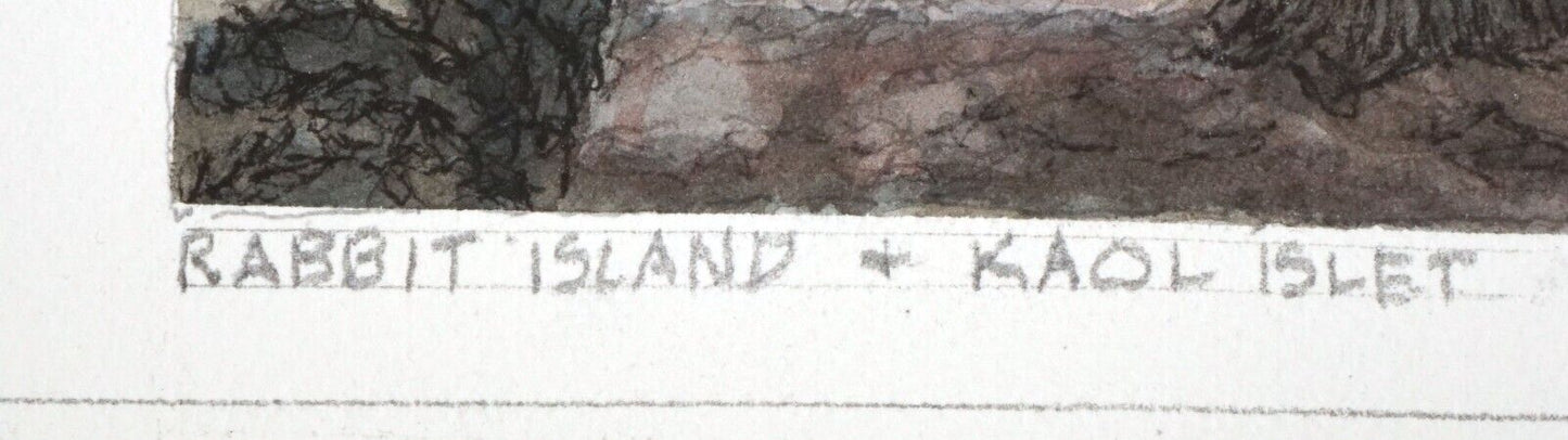 Hawaii Watercolor Painting "Rabbit Island & Kaol Islet" by Larry Segedin #173