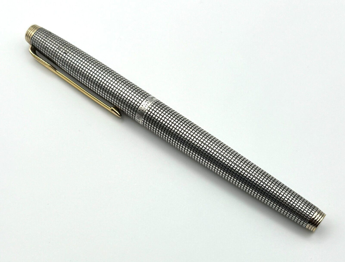 Vintage Sterling Silver Parker 75 Fountain Pen w 14K Nib Made in USA (MiM)