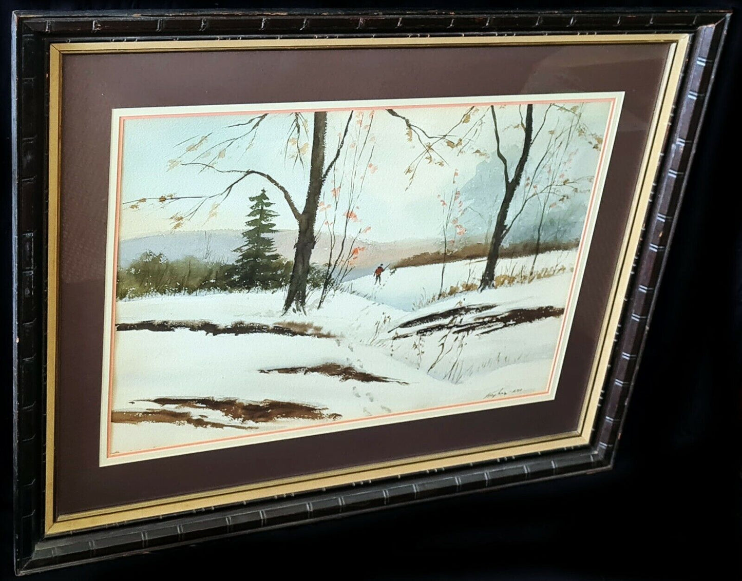 '80sUS Watercolor Painting Vermont Hunter Charles Ross Kinghan (1895-1984)(KiA)