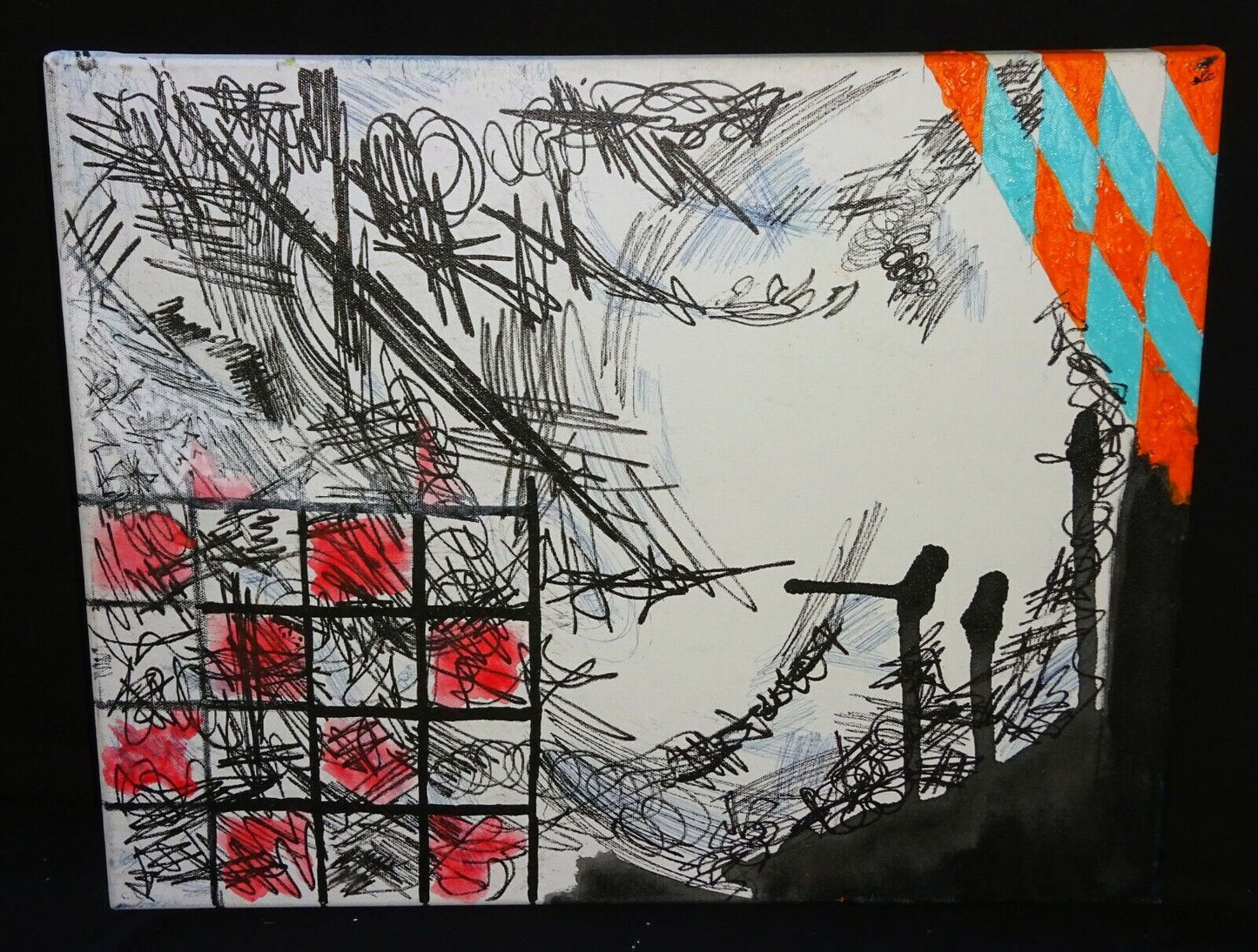 Hawaii Acrylic Mixed Media Painting No Graffiti Hopscotch Jerome Wallace (WaJ)