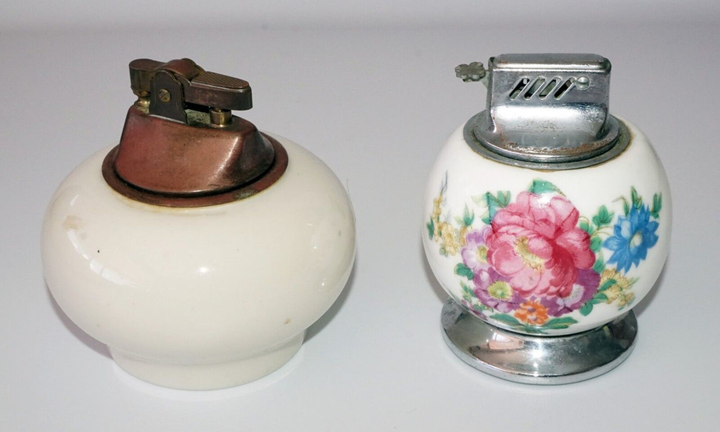 2x Vintage Speciality Table Lighters Bone China & Jack Globe Lighter (Wel) #20
