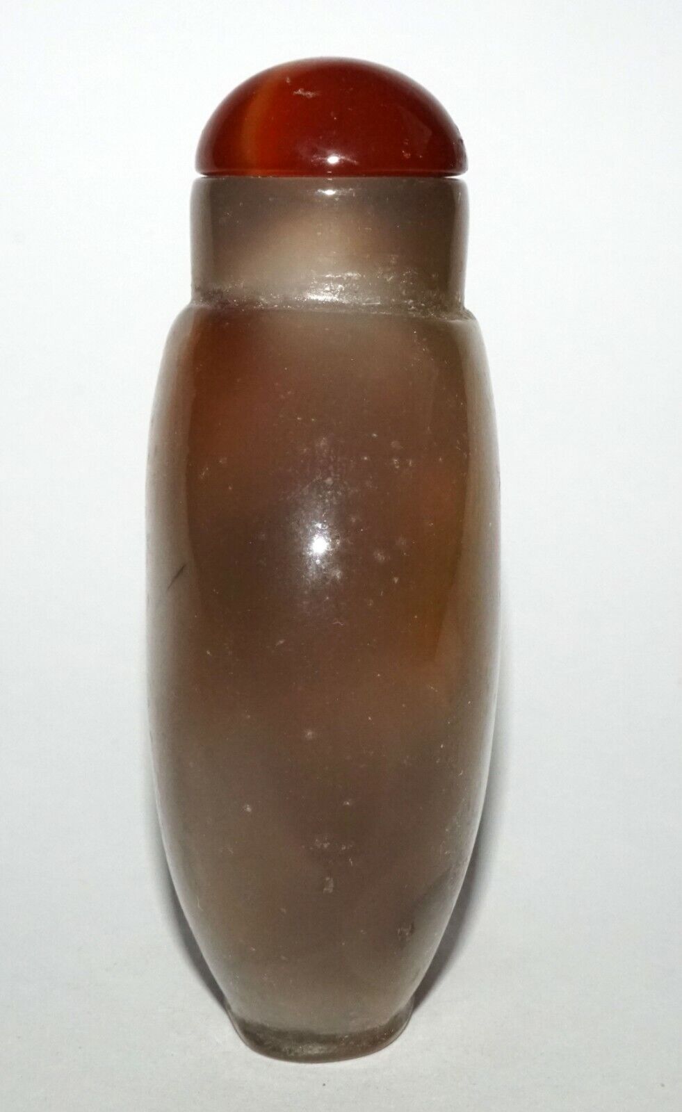 Vintage Chinese Polyhedroid Agate Snuff Bottle w. Red Agate Stopper (LeS) G4